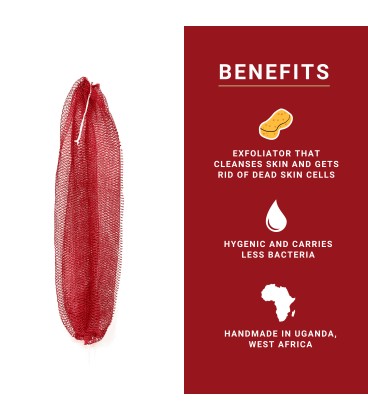 Basix Authentic Handmade African Bath Net Sponge - Scrub, Exfoliate, Wash