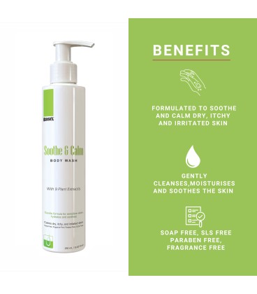 Basix Soothe & Calm Body Wash -Soothes Dry, Sore,Itchy, Red, Inflamed skin