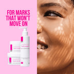 Campaign image for the Basix Brightening Trio with the line For Marks That Wont Move On, created for dark marks, blemishes, and uneven tone.